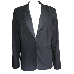 LIZ CLAIBORNE Solid All Grey Gray Blazer‎ Suit Business Jacket Womens Size 18